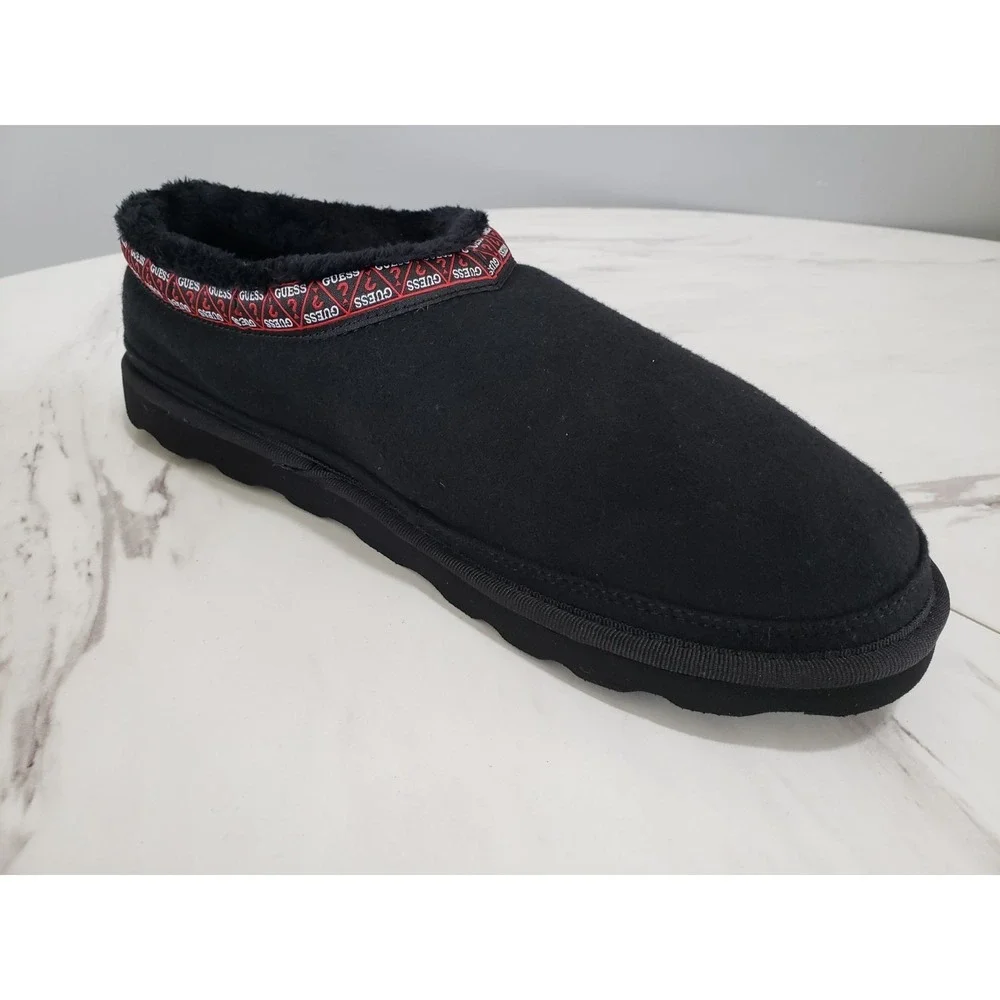 NEW GUESS SIZE 10 Walter Buffalo Check Lining Slip On‎ Slippers Black House Shoe